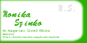 monika szinko business card